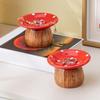 Ceramic Mushroom Jewelry Tray with Raised Ring Holder Dish, Tabletop Catchall Tray for Vanity and Bedside Table