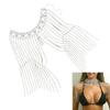 Elegant Multilayer Fringe Rhinestone Shoulder Chain Bridal Crystal Body Jewelry For Wedding Party Accessories