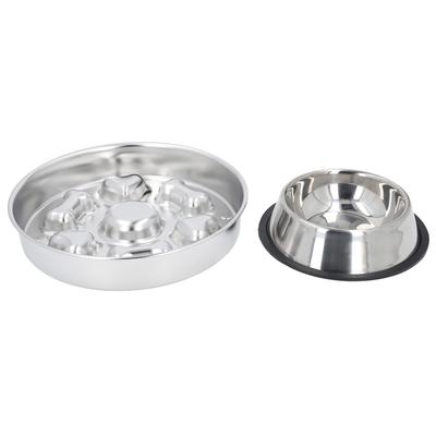 2 Stück Fressnapf für langsames Fressen Hundeschalen Edelstahl Langsames Fressen Haustiernapfschalen Einfache Reinigung Fütterung