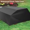 Outdoor Picnic Table Dust Cover Oxford Waterproof Garden Furniture Protective Cover with Drawstring Camping Table Bench Cover