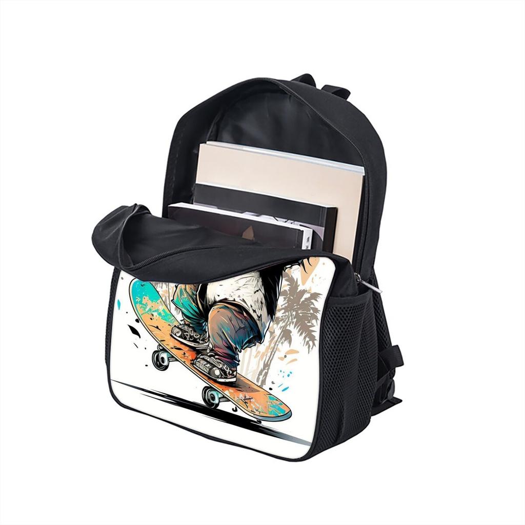 Panda Print Single Layer Backpack Simple Style for Boys/Girls Children Best Gifts 2D Flat Cartoon School Bags