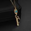 Atoztide Custom Personalized Birthday Stone Necklaces Stainless Steel Name Gold Color Necklace Jewelry Chain Pendant for Women