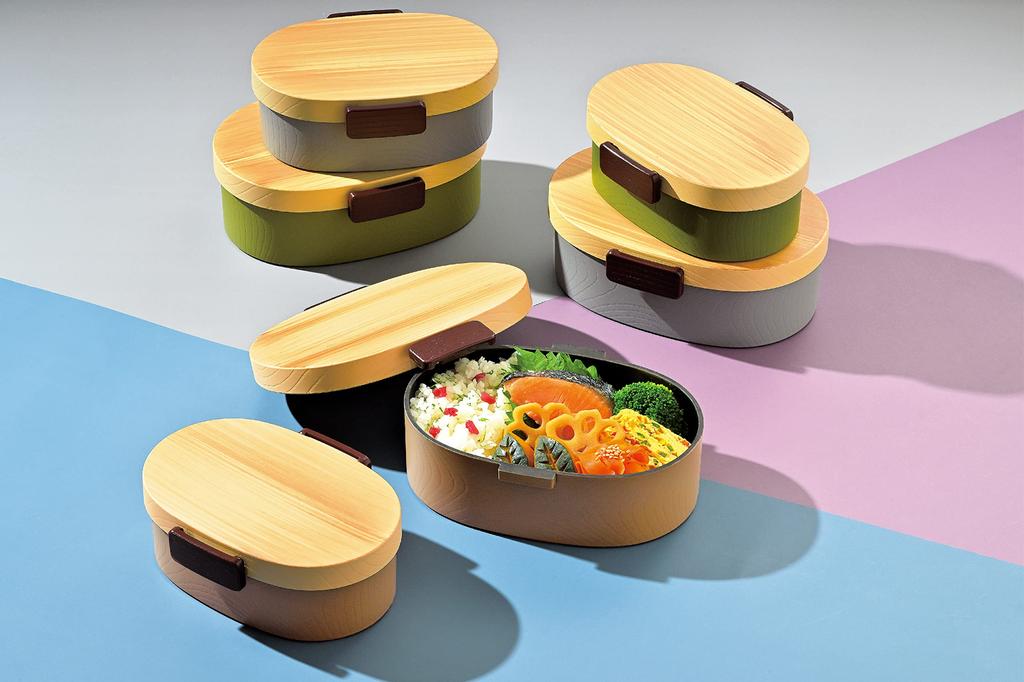 Tatsumiya Wood Grain Oval Bento Hinoki 30431 Tight-Style Box, Brown, Large,