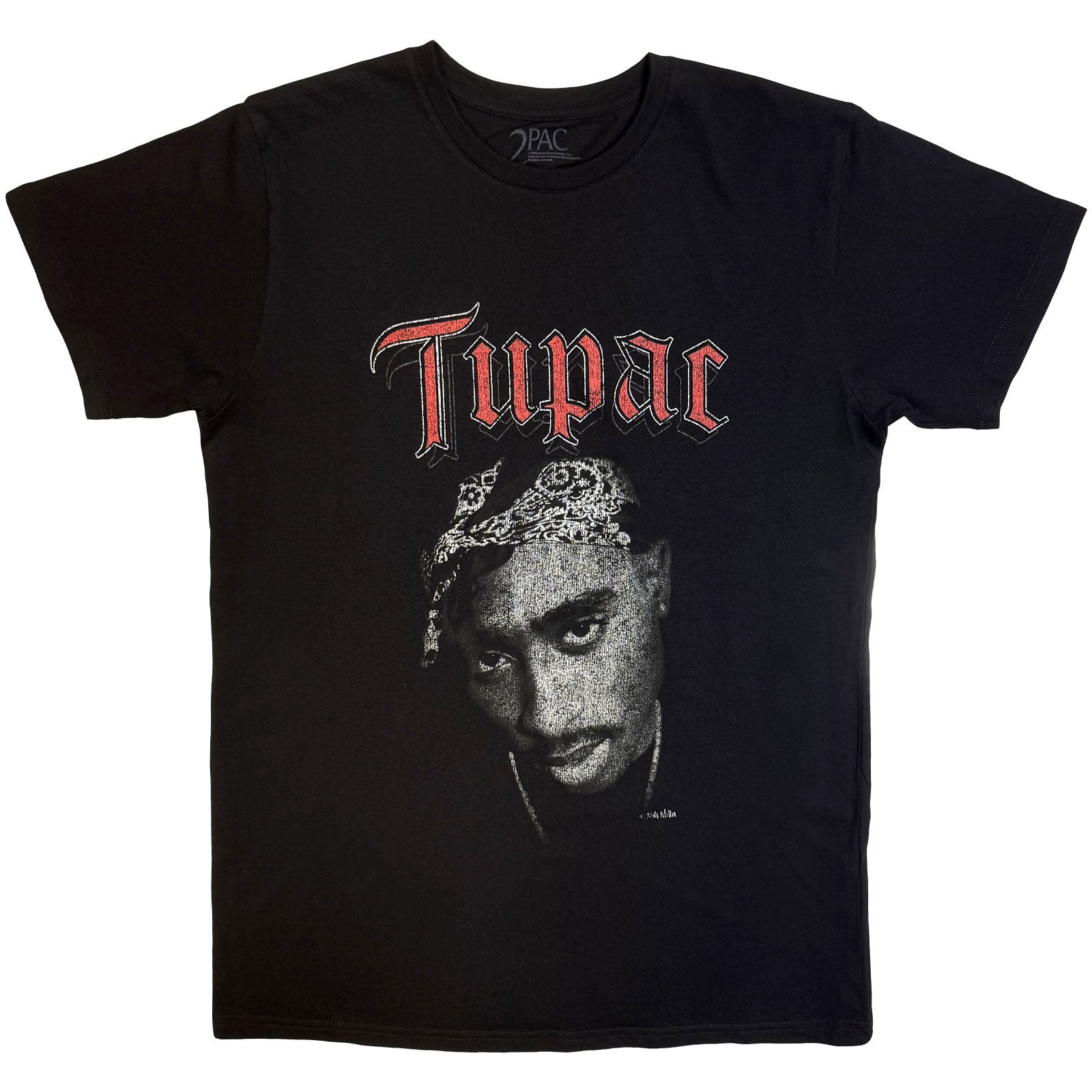 Tupac TShirt Icon Black OFFICIAL NEW S