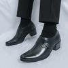 Fashion Men Shoes Retro Classic Formal Wear Shoes Black Side-zipper Business Fashion Pointed-toe Leather Shoe Gentleman Shoes Size 38-46