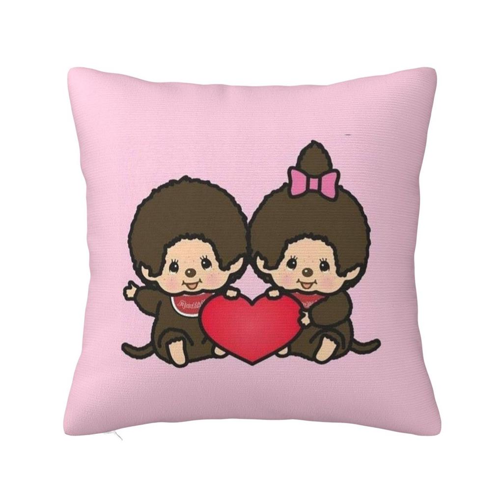 Cartoon Monchhichis Anime Square Pillowcase Cushion Cover Pillow Case Throw Pillow Cover for Home Bedroom Car