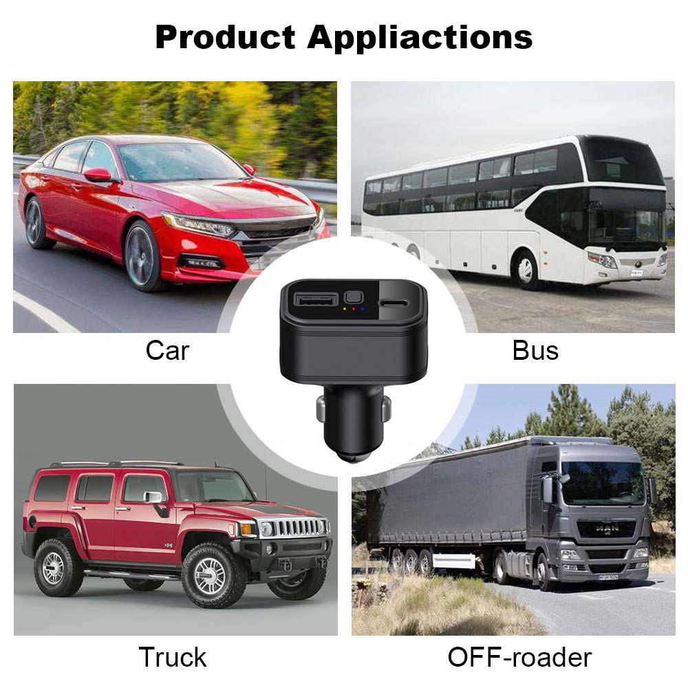 Car Tracker 4G TKSTAR GPS Tracker 4G Car Charger Type-C Smart GPS Locator Multi-Alarms Free Web&APP Tracking Device