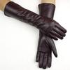 38 CM Long Sheepskin Gloves Women's Fashion Color Leather Finger Gloves With Velvet Lining to Keep Warm in Autumn and Winter