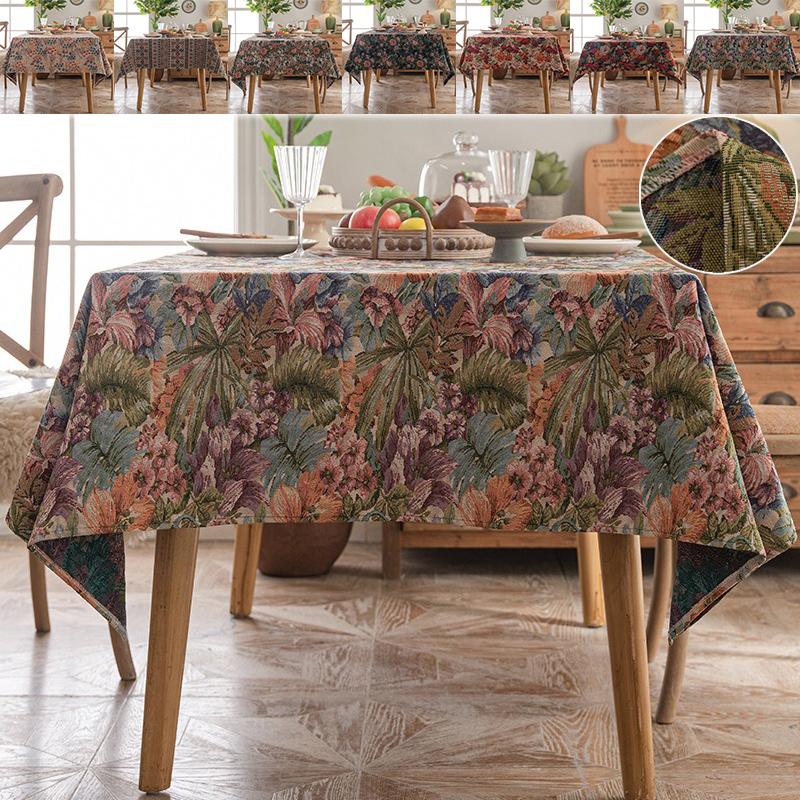 1PC Rural style Dinner Tablecloth Thickened jacquard home decor fabric Kitchen & Dining Room Wedding Table Cover Tea Decoration