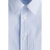 H M Poplin sHirt Regular Fit ligHt Blue Striped