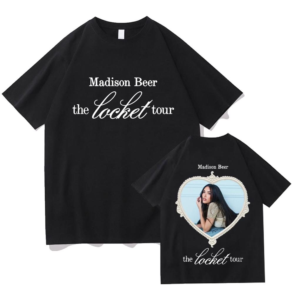 Madison Beer The Locket Tour 2026 T-Shirts Pure Cotton Fashion Casual Aesthetic Graphic Unisex Fans Shorts Sleeve Vintage Tops