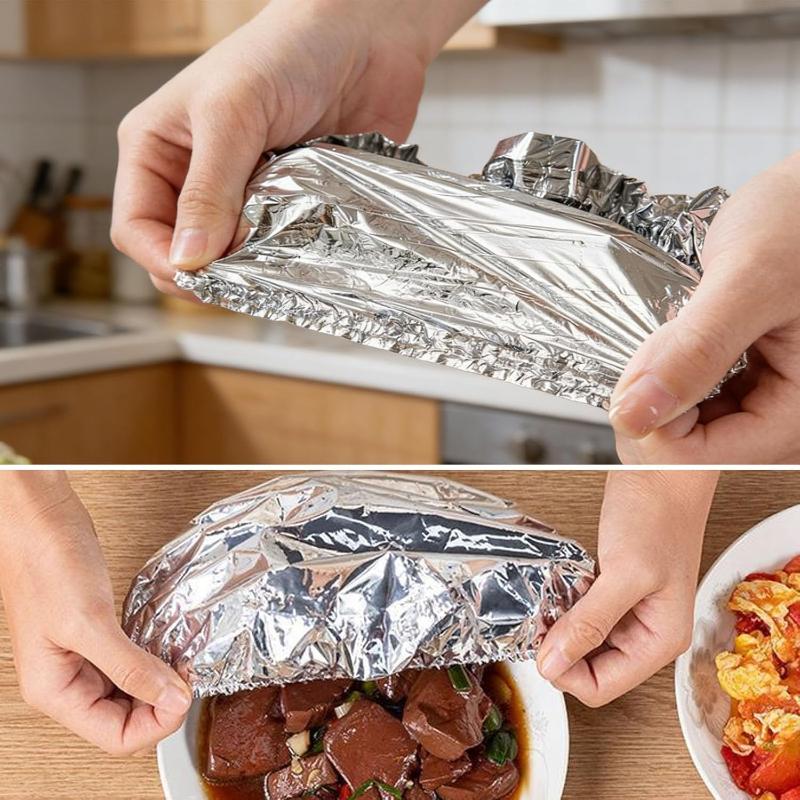 Durable Reusable Aluminum Foil Food Covers 20pcs Food Grade Oil Proof Lids Perfect for Home Kitchen Party Food Fresh Keeping