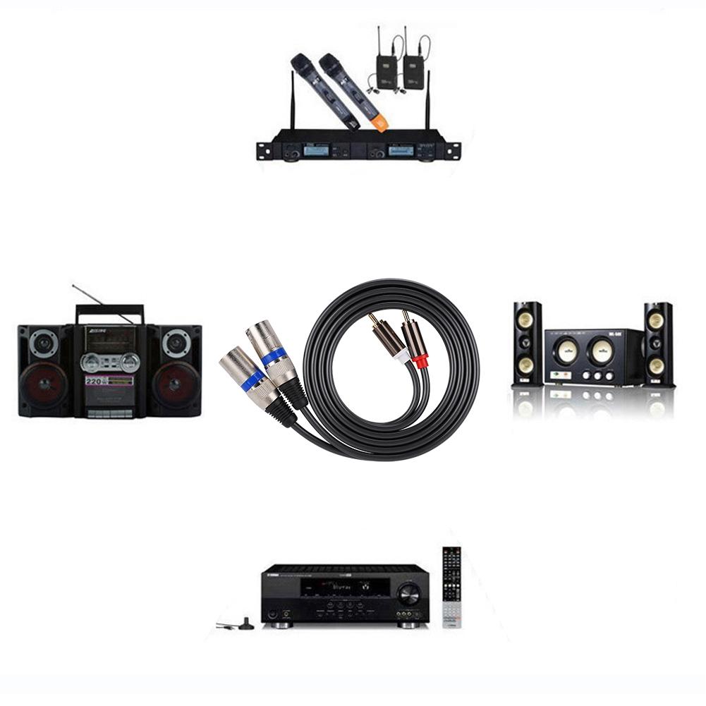 1.5M for RCA Male to XLR Male Audio Adapter Cable Patch Cord Double row PVC Wire