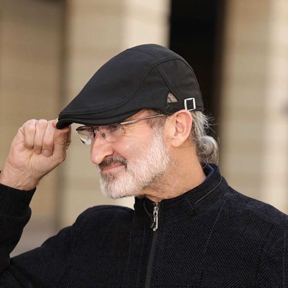 Adjustable Newsboy Caps Solid Color Flat Visor Cap Retro Vintage Berets Hat Women