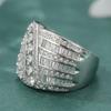 Luxury Inlaid White CZ Women's Ring Exquisite CopperColor Geometry Daily Wear Party Jewelry Anniversary Gift