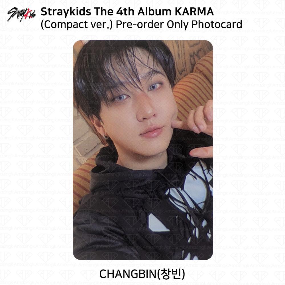 

Stray Kids 4-й альбом Karma компактная версия Официальная фотокарточка Changbin (Compact ver)