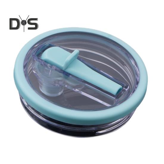 40oz Tumbler Flip Straw Lid Replacement Leak-Proof Splash Resistant Cover for Cup BPA-Free Reusable Glass Lid with Folding Straw