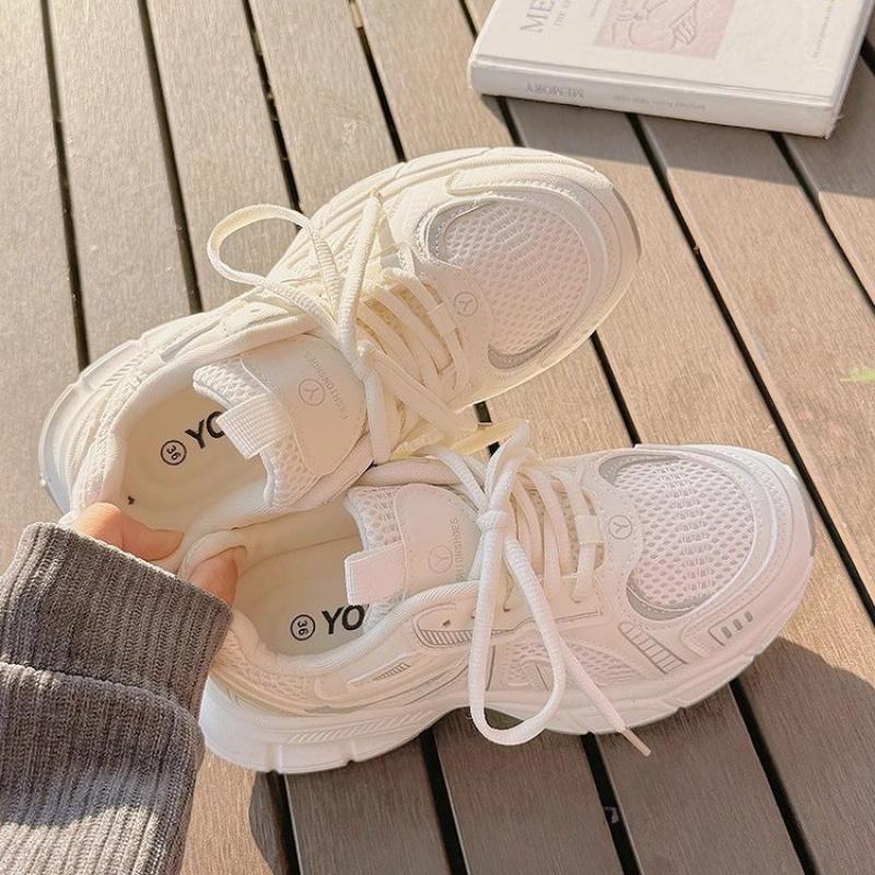 Dad Shoes Women 2025 Spring and Autumn New Breathable Mesh Shoes Height Increasing Matching Dress Sports Casual Shoes