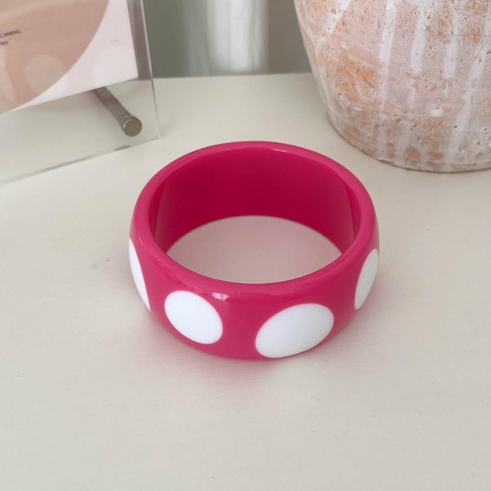 Cool Punk Style Geometric Wristband Hip Hop Candy Color Bracelets Resin Polka Dot Bangles Unisex
