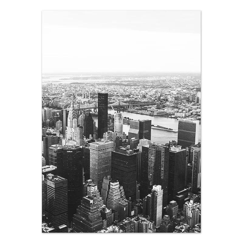 New York City Canvas Painting Posters and Prints, Black and White Wall Art Pictures, Living Room Decoration, Home Decor