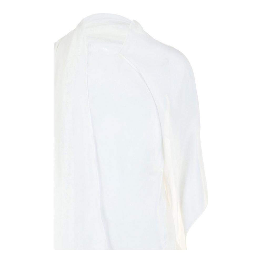 Salvatore Ferragamo Asymmetrical Shawl Blouse White
