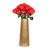 Hand Crafted Metal Flower Vase for Home Decoration (Golden,8 Inch)