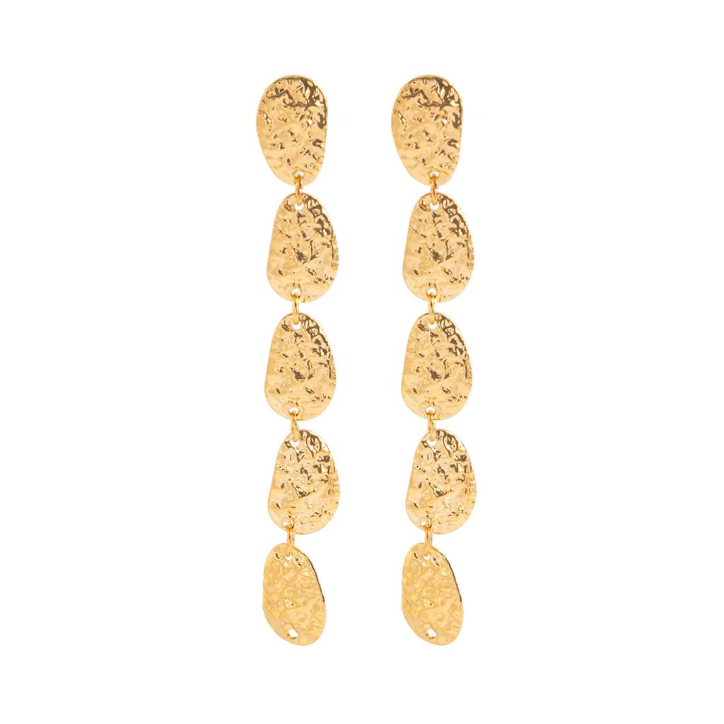 Fashion Irregular Hammered Metal Y-Shaped Necklace, Ins Cool Style Special Shape Long Necklace For Women