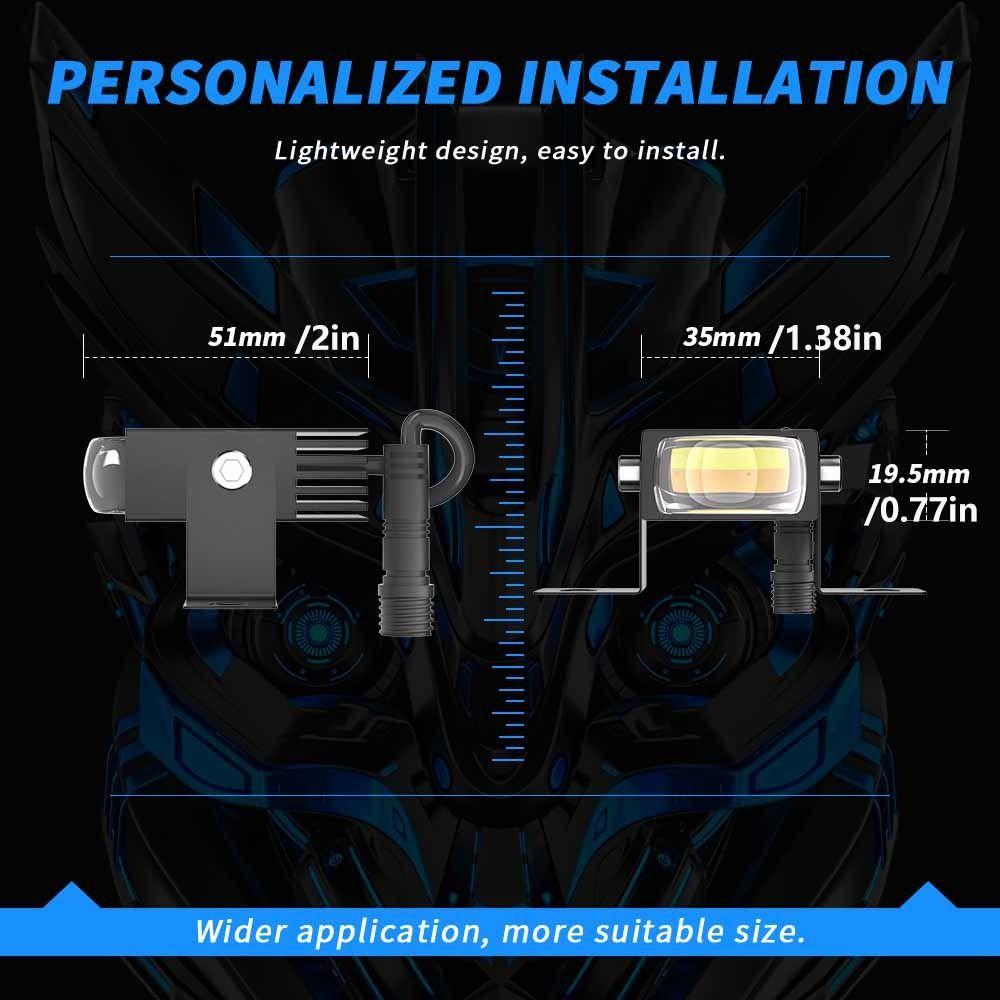 Two-Color Motorcycle Spotlight Waterproof Automotive Headlamps  Motorcycle Work