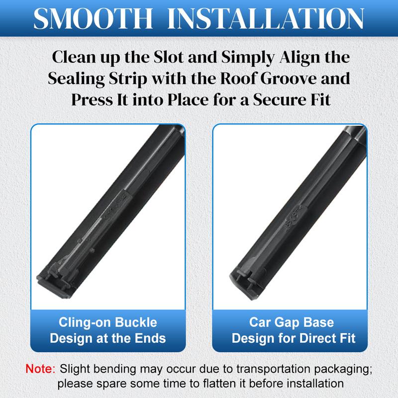 Left+Right Car Roof Drip Finish Moulding Seal Strips Rubber Black for Toyota Prius C 2012 2013 2014- 7555252190 7555152210