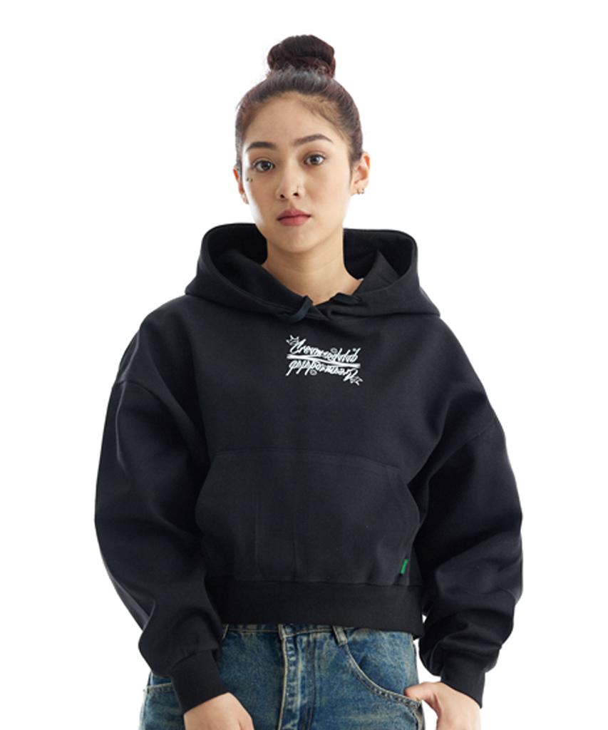 Crsd Lettering Crop Hoodie