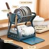 Household Countertop Storage Rack Double-layer Dish Drying Rack Drain Bowl Rack  for Storing