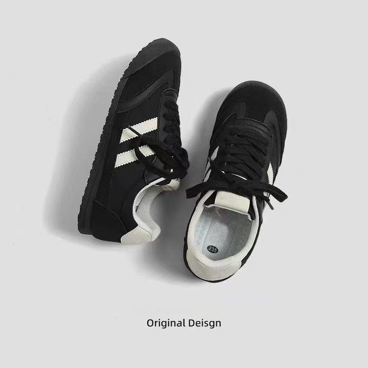 Black Dexun sports shoes autumn new lace-up flat student casual shoes street shot Forrest Gump shoes