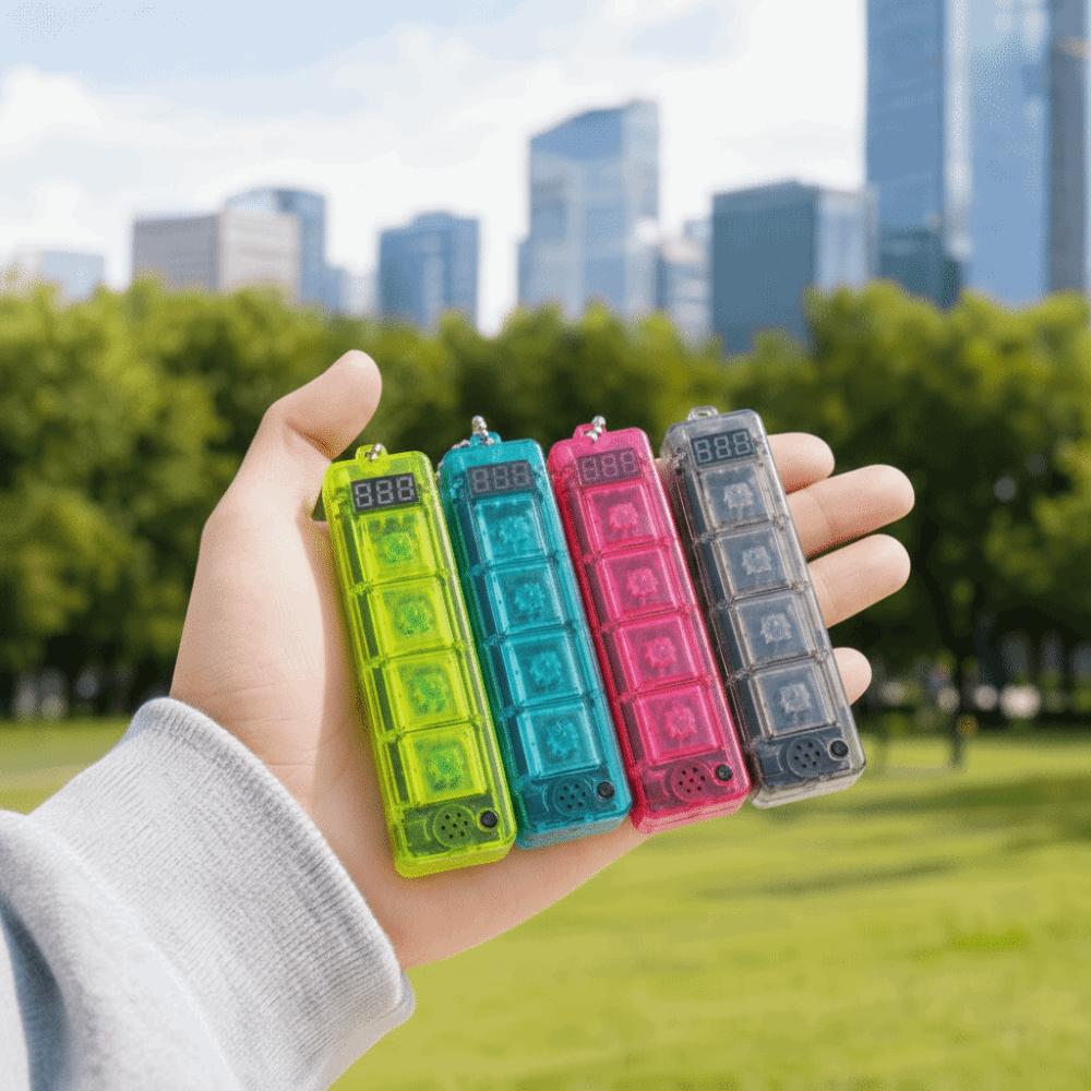 With LED Light Hand Fidget Toy Crystal Clicker Crystal Clicker Keyboard Keychain Travel