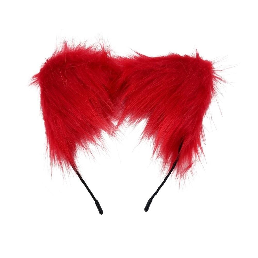 Artificial Gothic Headband Furry Lolita Ears Headwear Party Costume Prop Hair Accessories Stage красный
