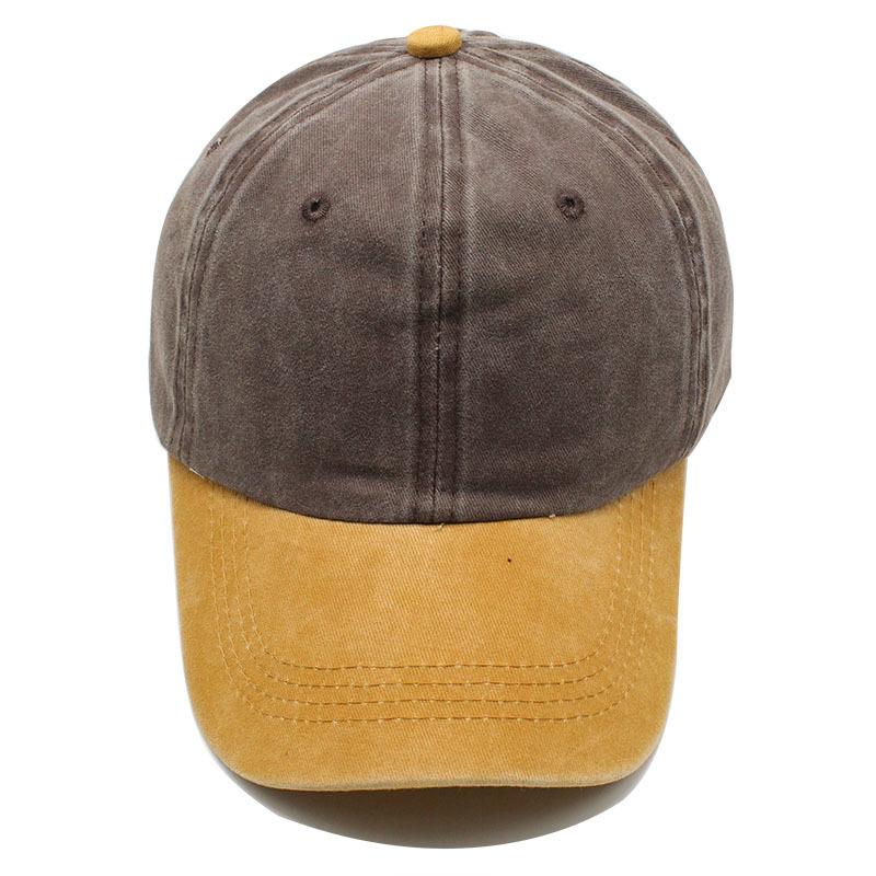Retro Washed Baseball Cap Color Matching Curved Brim Cap Summer Couple Casual Versatile Hip Hop Hat Men And Women