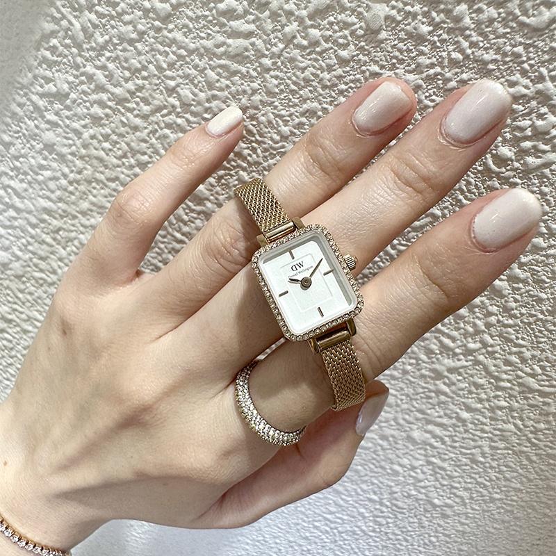 DANIEL WELLINGTON Watch Quartz Movement Stainless Steel Strap 15mm*22mm White Dial Women's Watch Watch Women's Exquisite Retro Simplicity DW00100731
