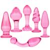 Pink Ribbed Glass Butt Plug Masturbation Sex Toy Explore Ass Play Women Man Gspot Stimulate Orgasmic Lesbian Backdoor Game