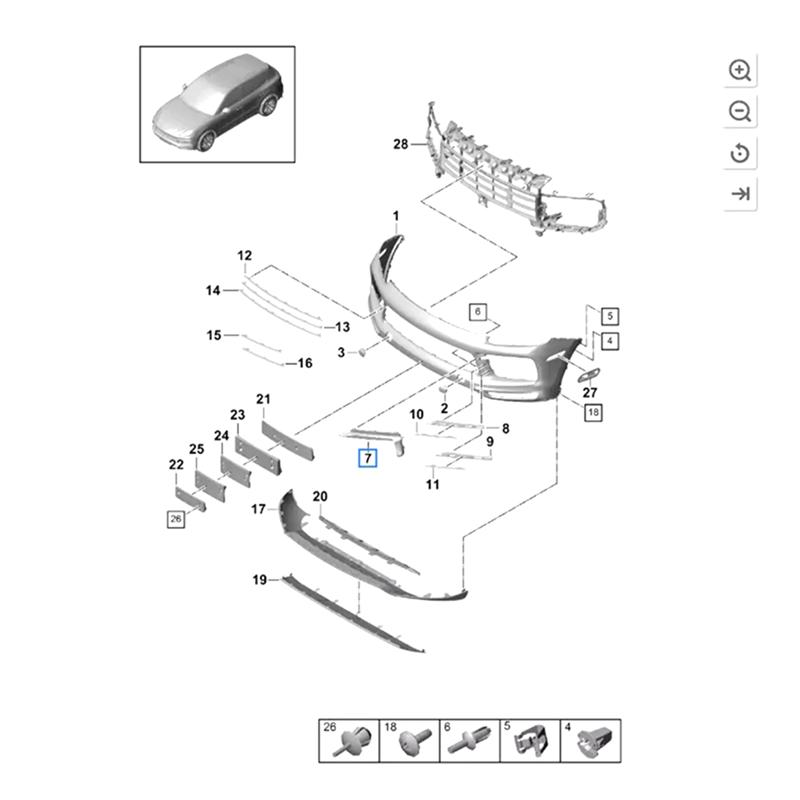 Car Front Bumper Fog Lamp Light Bracket Support For Cayenne -