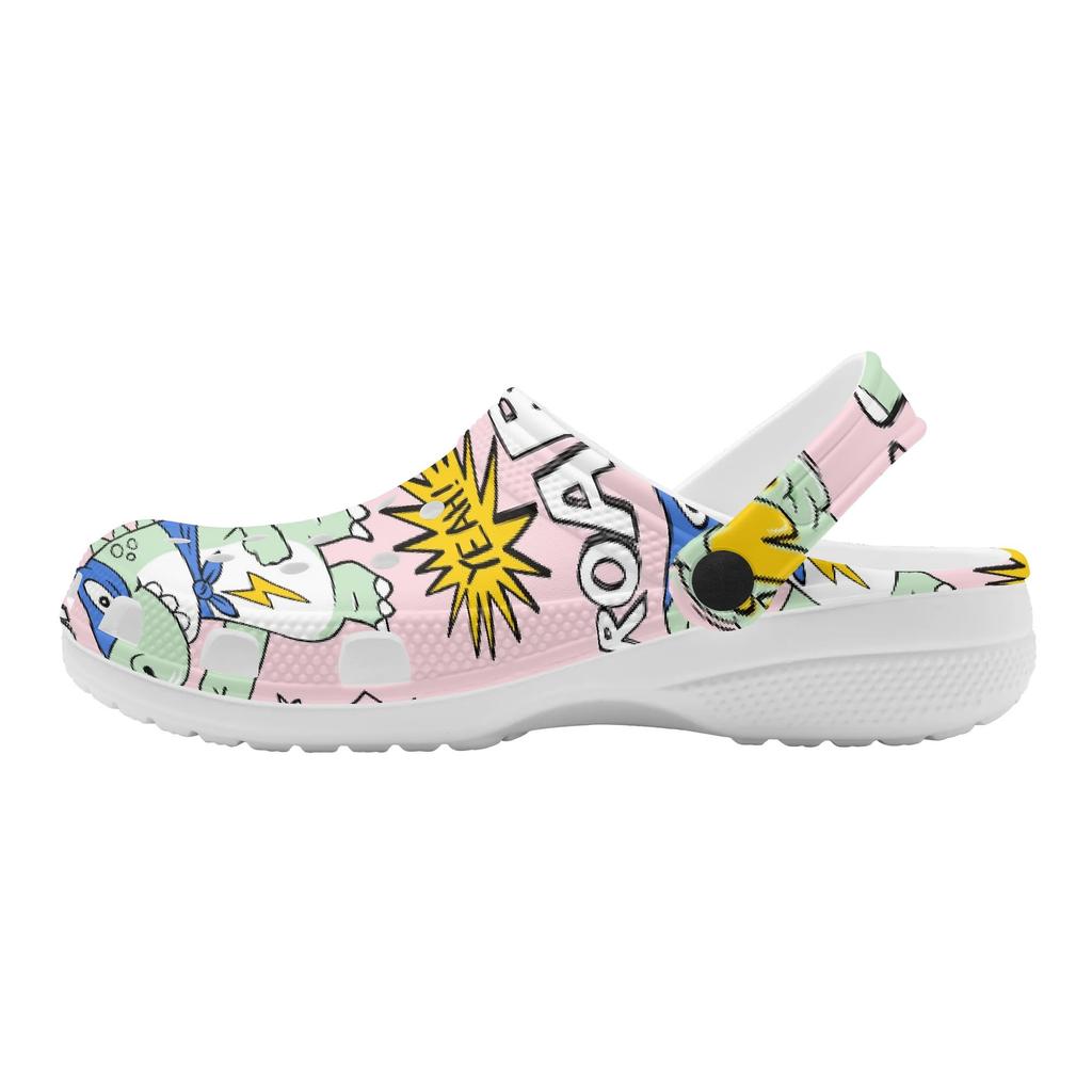 Cartoon Printed EVA Clogs Slippers Women Men Breathable Lightweight Slip On Casual Sandals Lightweight Soft Sole Summer Daily Wear