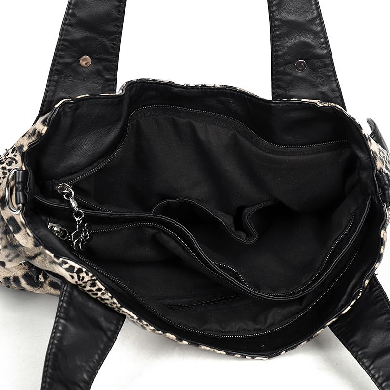 Women's Vintage Leopard Print Tote Bag Single Shoulder Crossbody Bag