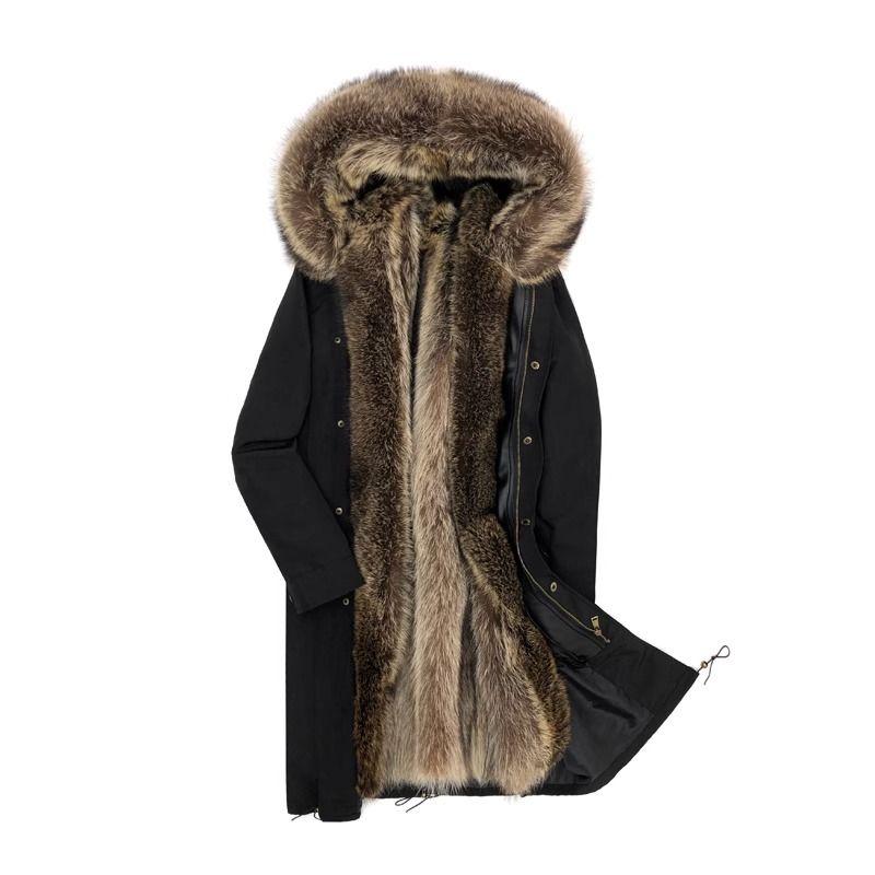 Fur Grass Herren Pie überwindet den Winter Mittellanger bis langer, verdickter, warmer Mantel