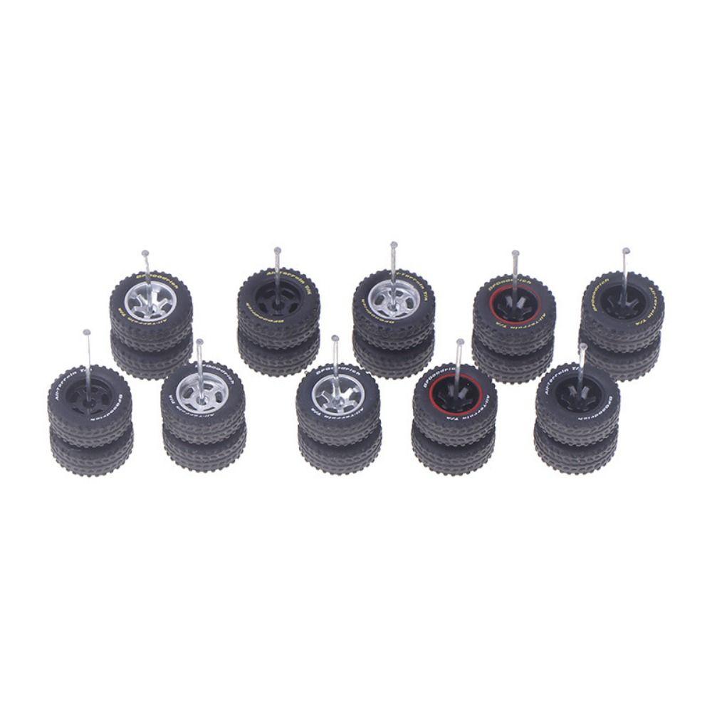 1Set Plastic Remote Control Car Modified Tires 1/64 Diecast Alloy Car Hub Off Road Vehicle Models