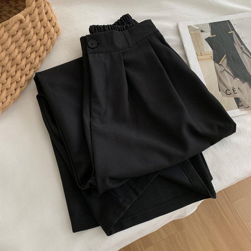 Women's High Waist Wide Leg Suit Pants: Spring/Summer Loose Fit, Straight Cut, Floor-Length Trousers