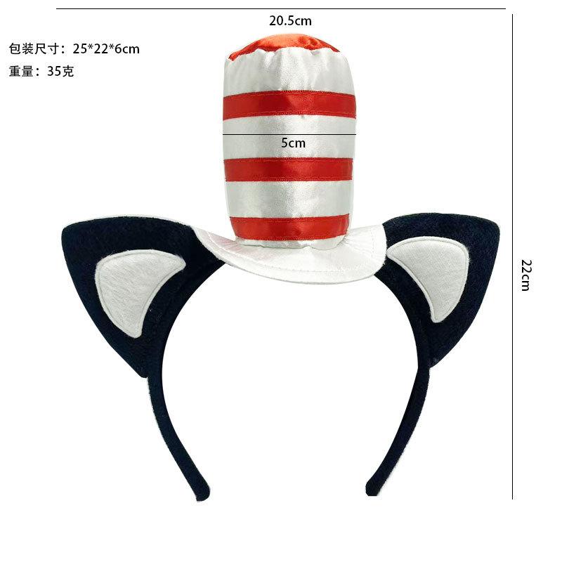 Cat Costume with Hat Set for Adults Accessories for Reading Across America Day Cosplay Party Red