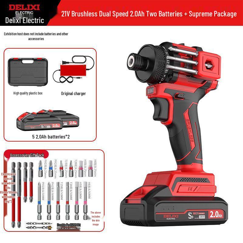 Delixi Rechargeable Brushless Electric Screwdriver & Drill Combo