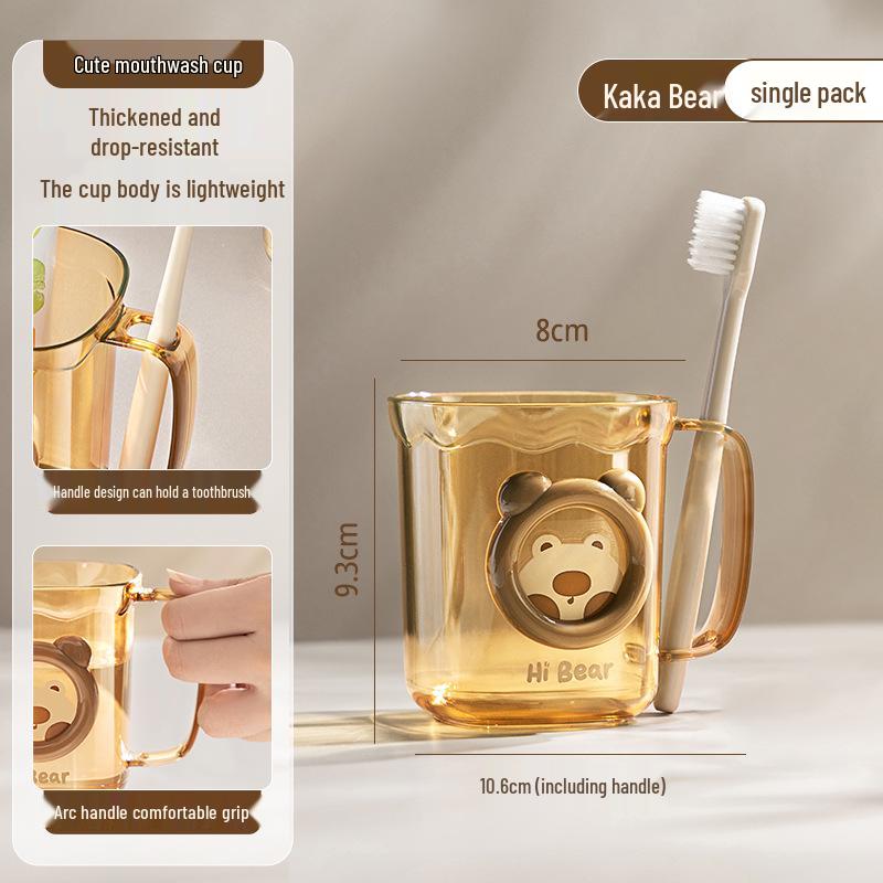 Mouthwash & Toothbrush Holder Couple Set - Transparent Tooth Mug