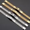 Luxury Gold Plated Bracelet for Men 12MM Wide Stainless Steel Square Franco Link Chain Men's Wrist Bracelets With Magnet Clasp