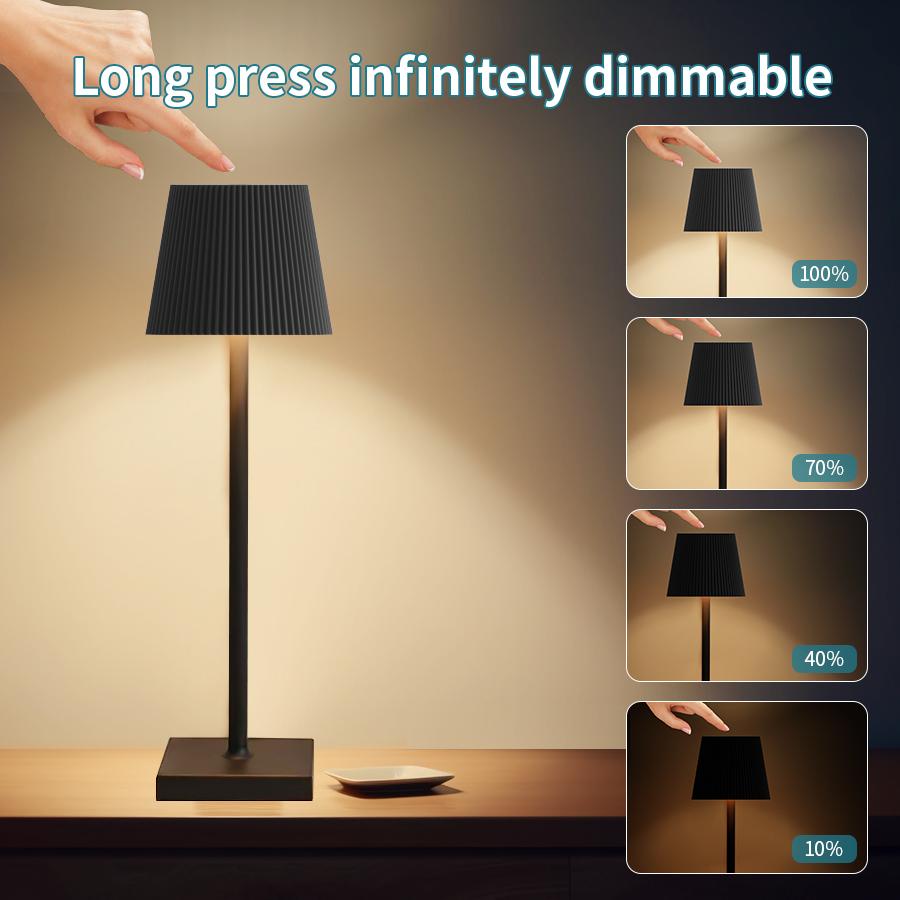 LED Desk Lamp Rechargeable 3 Color Dimming Modern Touch Switch Table Light For Bar Club Restaurant Bedroom Decor Lighting