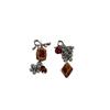 Amber Candy Asymmetrical Diamond Pendant Earrings - Elegant, Retro, Multi-Sphere Design for Women