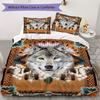 1PC Wolf Theme Bedding Quilt Set Quilt Cover Pillowcase Home Decoration Birthday Gift (1 * duvet cover + 2 * pillowcase, without core)A8